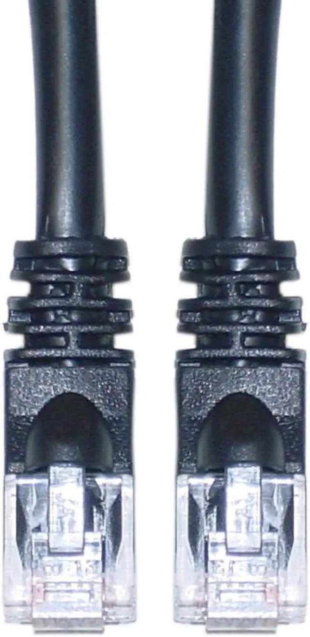 Main image of CableWholesale 13X6-02203 Cat6a Black Ethernet Patch Cable  Snagless Molded Boot  500 MHz  3 foot