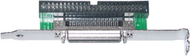 Main image of Cable Wholesale SCSI Computer Slot Adapter, Internal IDC 50 Male To External HPDB50 (Half Pitch Db50) Female