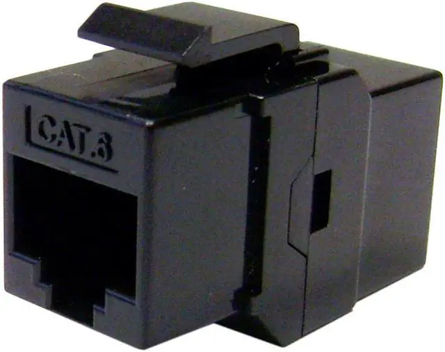 Main image of CableWholesale 326-220BK Cat 6 Keystone Inline Coupler RJ45 Female - Black