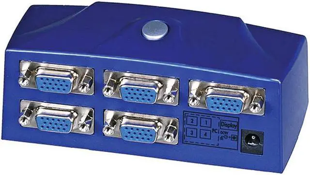Alt view image 2 of 2 - Linxcel 4 Port SVGA VGA ELECTRONIC Monitor Switch