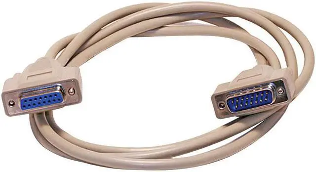 Main image of Monoprice 10ft DB15 M/F 1:1 Molded Cable Beige