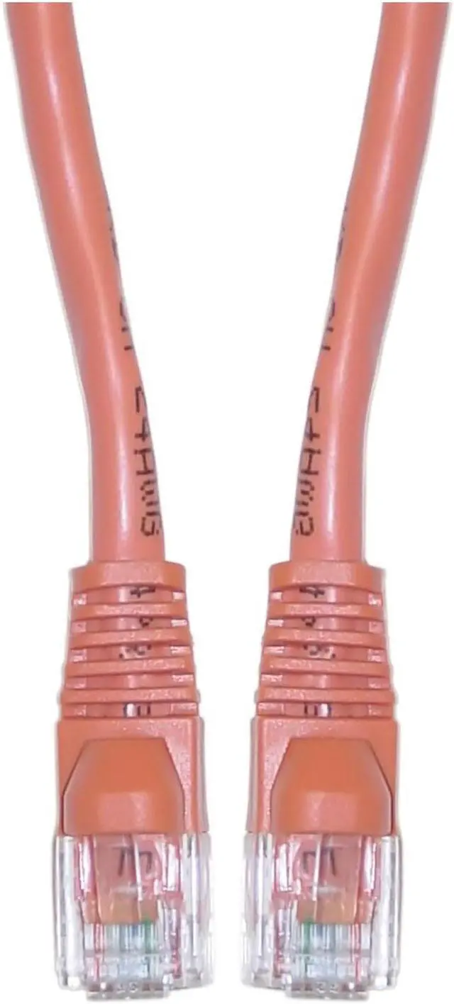 Main image of Cable Wholesale Electronics Cat5e Orange Ethernet Crossover Cable Snagless/Molded Boot 14 Foot