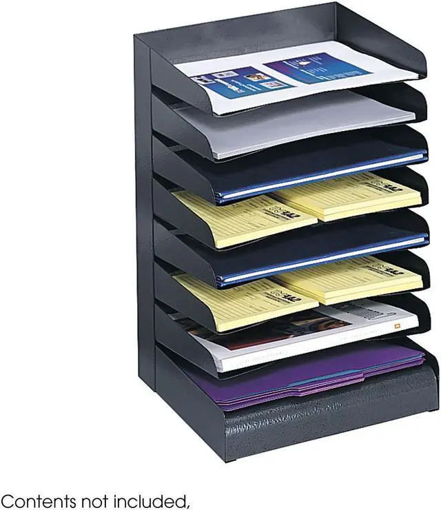 Alt view image 2 of 12 - Safco Steel Desk Tray Sorter 8-Tier 2"x9-1/2"x17-3/4" BK 3129BL - OEM