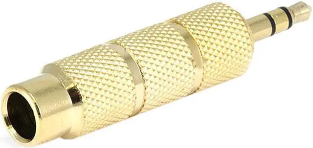 Alt view image 2 of 4 - Monoprice Metal 3.5mm Stereo Plug to 6.35mm (1/4 Inch) Stereo Jack Adaptor - Gold Plated