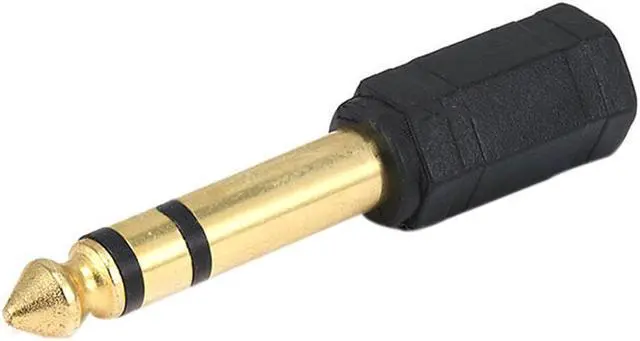 Main image of 6.35mm (1/4 Inch) Stereo Plug (male) to 3.5mm Mono Jack (female) Adaptor - Gold