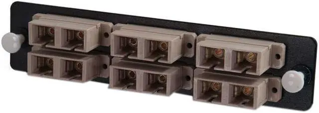 Alt view image 5 of 14 - C2G Q-Series 12-Strand, SC Duplex, PB Insert, MM, Beige SC Adapter panel