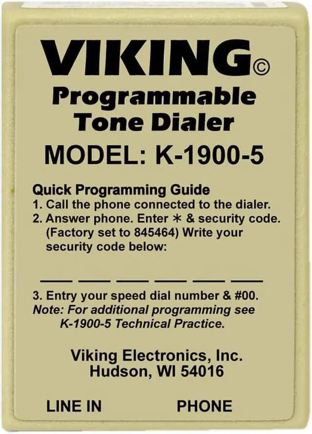 Alt view image 2 of 13 - Viking Electronics - K-1900-5 - Viking Electronics K-1900-5 Touch Tone Dialer - 2.1 Width x 1 Depth x 2.9 Height