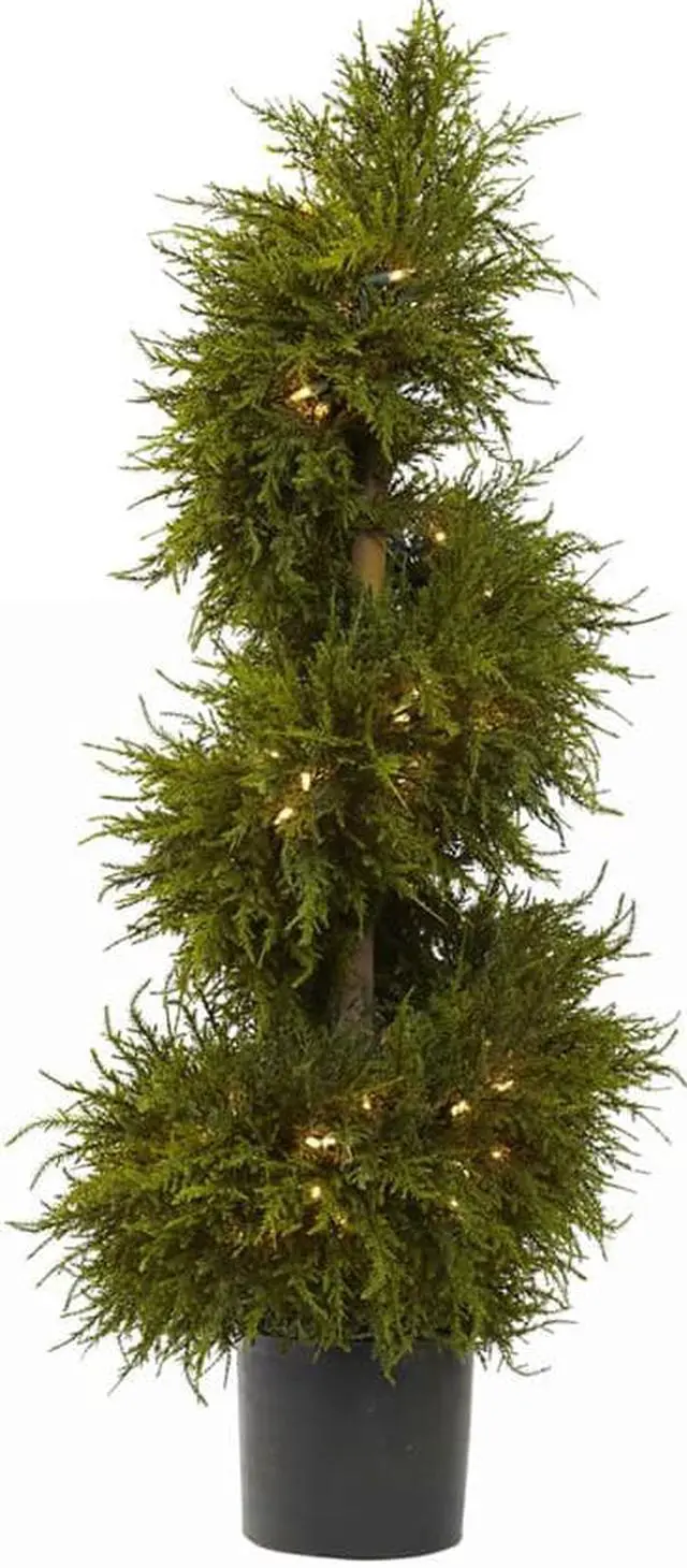 Nearly Natural 5915 43” Cedar Spiral Topiary with Lights