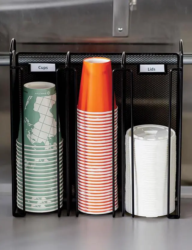 Alt view image 3 of 20 - Safco Onyx Mesh Cup and Lid Holder, Black-BL