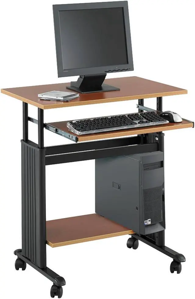 Alt view image 3 of 13 - Safco Adjustable Height Workstation 29-1/2 x 22d x 34h Cherry/Black 1925CY
