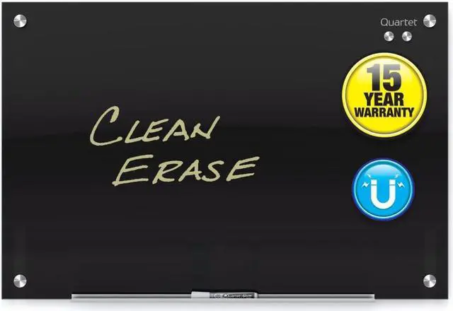 Alt view image 2 of 7 - Quartet Infinity Glass Magnetic Marker Board 4' x 3' Black Surface Frameless