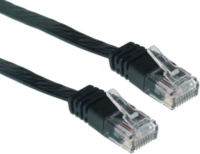Alt view image 2 of 2 - Cat6 Black Flat Ethernet Patch Cable, 32 AWG, 10 foot