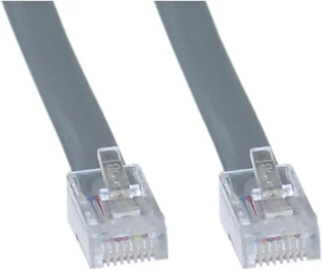Main image of RJ45, 8P / 8C, Silver Satin Flat, 1:1, 7 ft