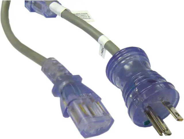 Alt view image 3 of 4 - Hospital Grade Green Dot , Power Cord 16 AWG 3 SJT 6'  C13 NEMA 5-15P Hospital Grade Clear, 13A/125V