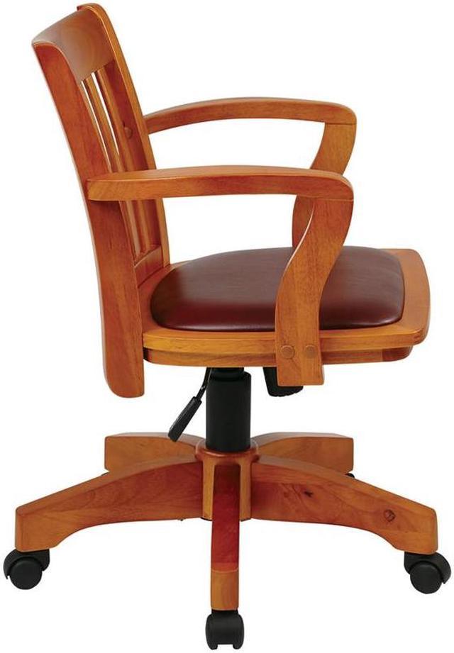 Deluxe Wood Banker's Chair Padded Seat with Base Black - OSP Home  Furnishings