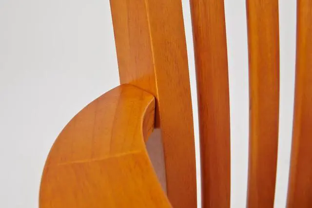 Alt view image 7 of 13 - Office Star 108FW-1 Deluxe Wood Bankers Chair with Vinyl Padded Seat in Fruit Wood Finish with Brown Vinyl- Fruitwood Finish - Brown Vinyl