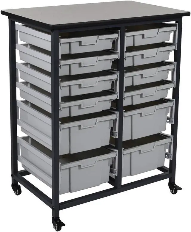Alt view image 9 of 16 - Double Row Mobile Small Bin Storage Unit