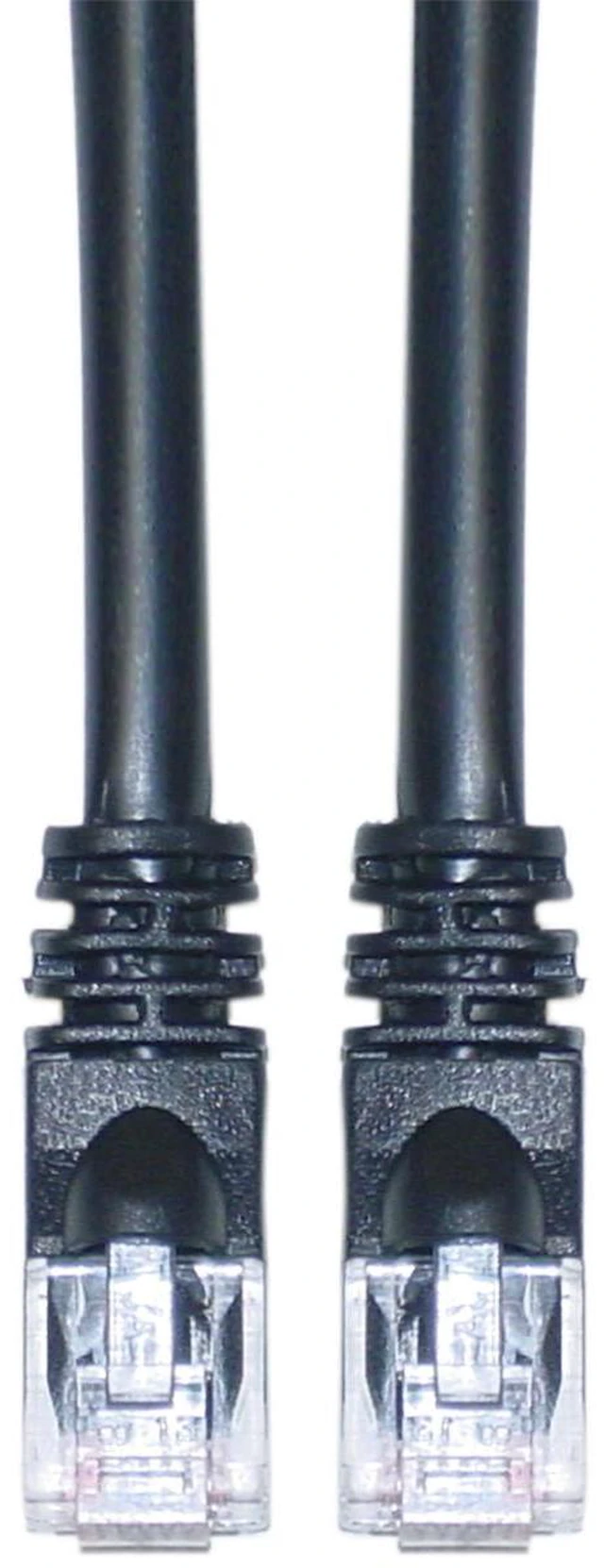 Main image of CableWholesale 13X6-02207 Cat6a Black Ethernet Patch Cable Snagless Molded Boot 500 MHz 7 foot