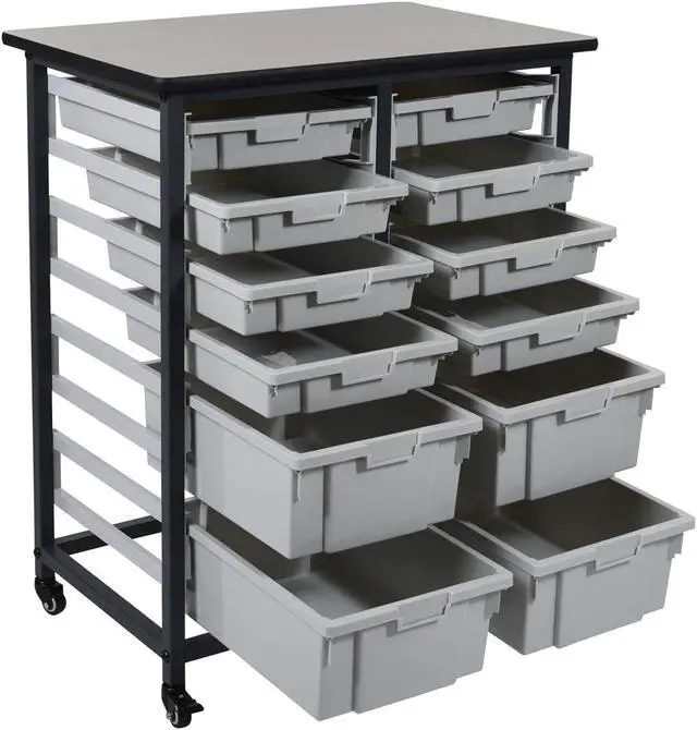 Alt view image 8 of 16 - Double Row Mobile Small Bin Storage Unit