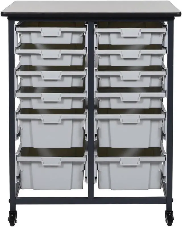 Alt view image 7 of 16 - Double Row Mobile Small Bin Storage Unit