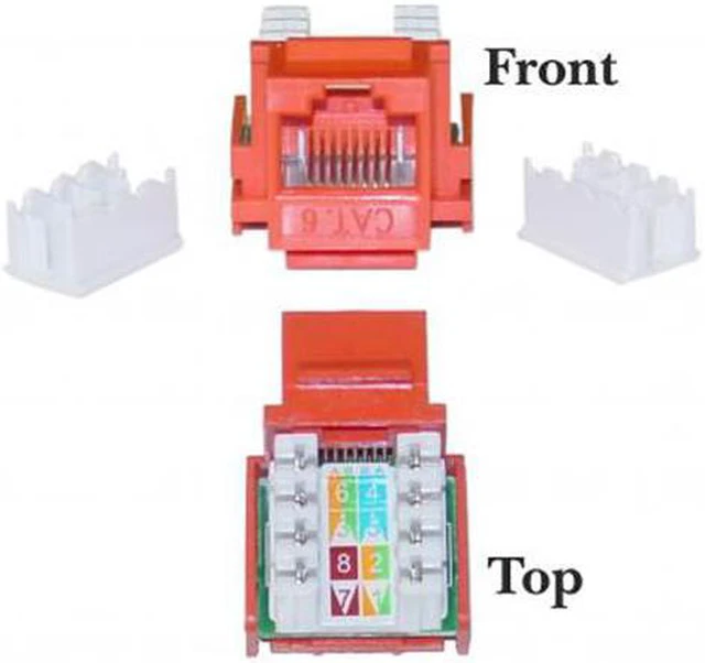 Alt view image 2 of 6 - CableWholesale 326-120OR Cat6 Keystone Jack Orange RJ45 Female to 110 Punch Down