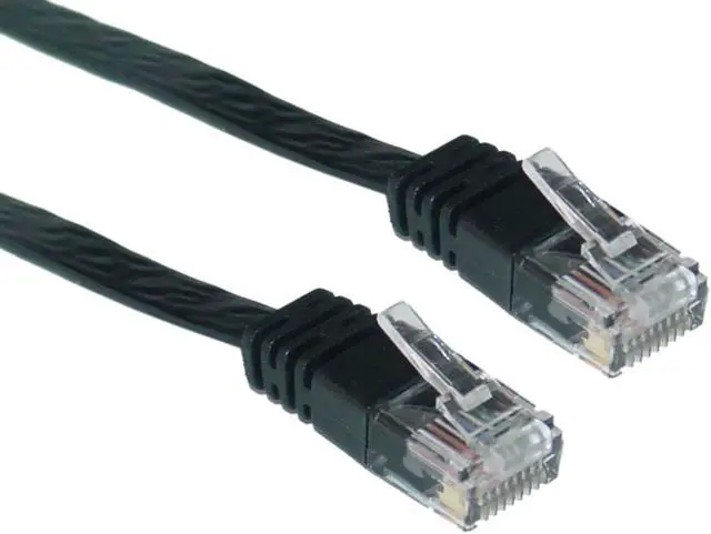 Main image of Cat6 Flat Ethernet Patch Cable, 32 AWG, 6 foot - Black