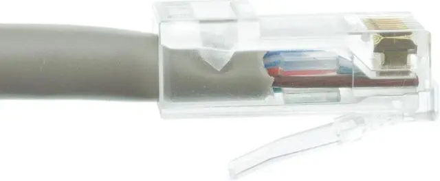 Alt view image 3 of 7 - Plenum Cat5e Ethernet Patch Cable CMP 24 AWG Bootless 10 foot - Gray