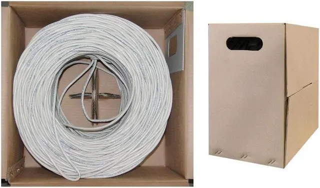 Alt view image 2 of 5 - Cat6 Bulk Ethernet Cable Solid UTP (Unshielded Twisted Pair) Pullbox 500 foot - White