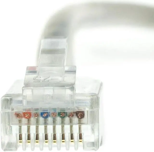 Alt view image 4 of 7 - Plenum Cat5e Ethernet Patch Cable CMP 24 AWG Bootless 10 foot - Gray