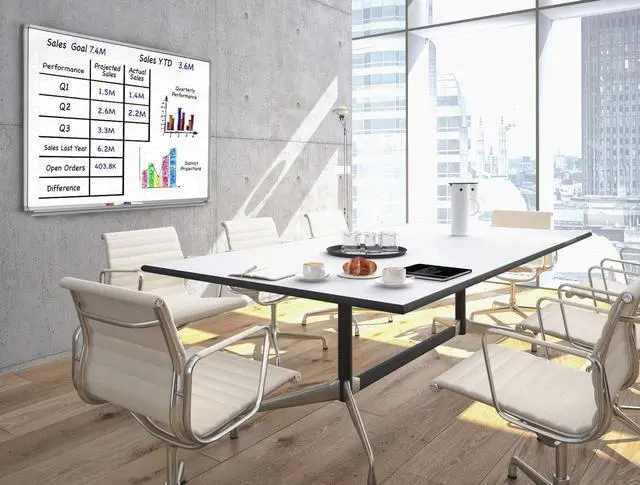 Alt view image 4 of 9 - Luxor 48" x 36" Wall-Mounted Magnetic Ghost Grid Whiteboard