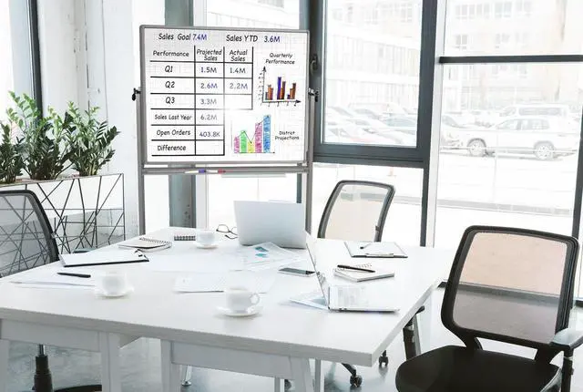 Alt view image 4 of 9 - Luxor 48" x 36" Mobile Magnetic Double-Sided Ghost Grid Whiteboard