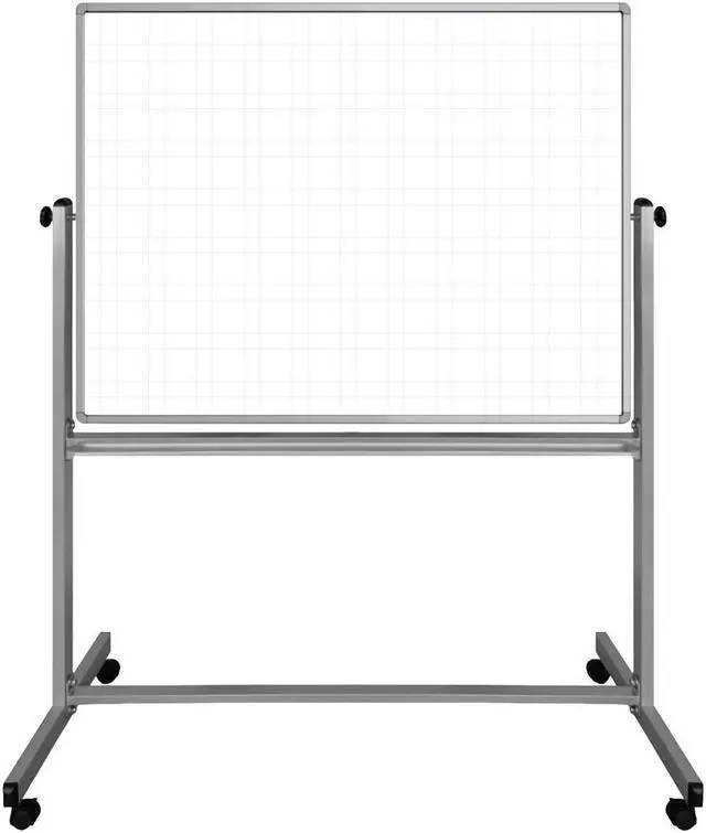Main image of Luxor 48" x 36" Mobile Magnetic Double-Sided Ghost Grid Whiteboard