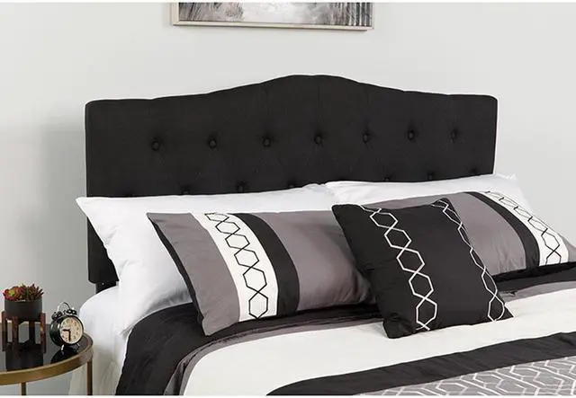 Alt view image 2 of 8 - Cambridge Tufted Upholstered Twin Size Headboard in Black Fabric