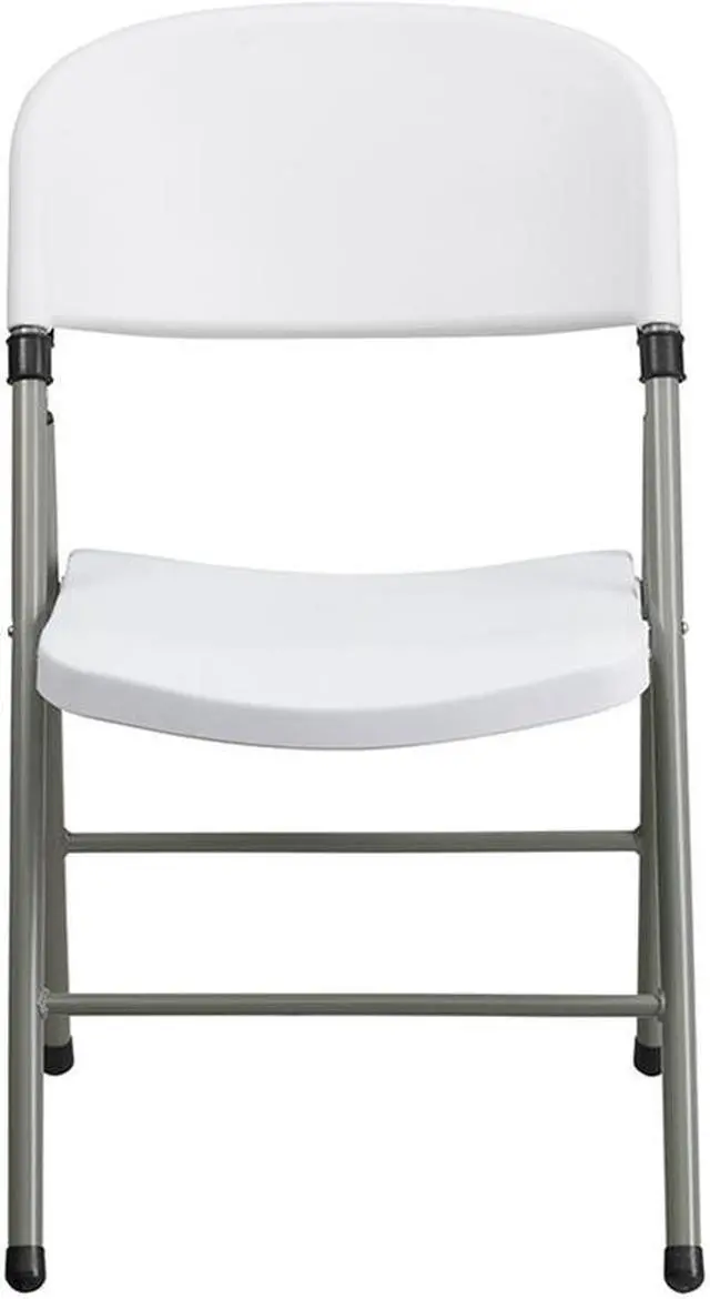 Alt view image 11 of 20 - HERCULES Series White Plastic Folding Chairs | Set of 2 Lightweight Folding Chairs with Gray Frame