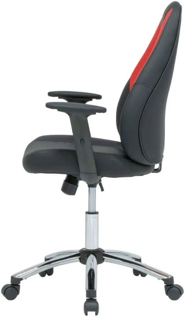 Alt view image 4 of 7 - SD Gaming Contoured, Gamer/Office Chair with Tilt and Height Adjustable Seat, Black and Racing Red PU
