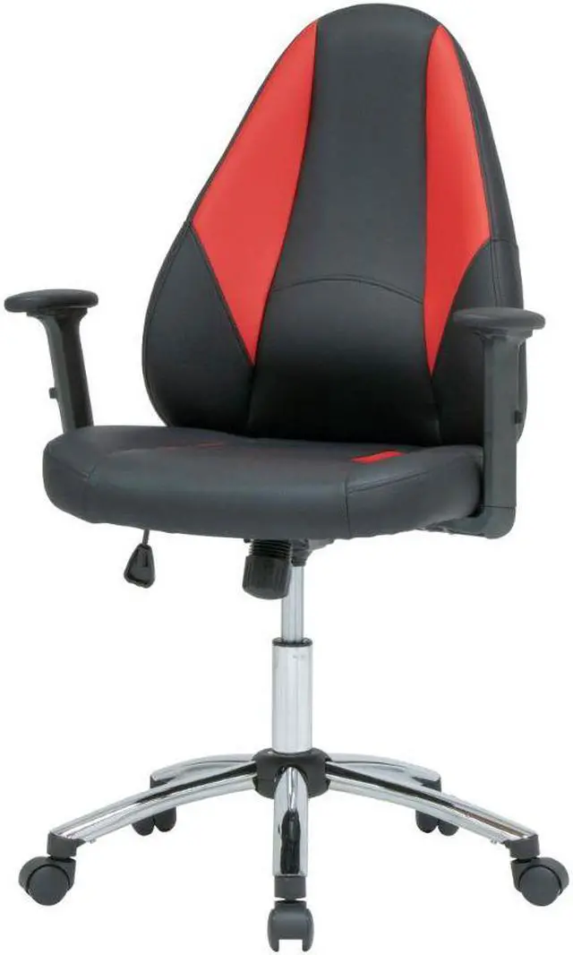 Alt view image 3 of 7 - SD Gaming Contoured, Gamer/Office Chair with Tilt and Height Adjustable Seat, Black and Racing Red PU