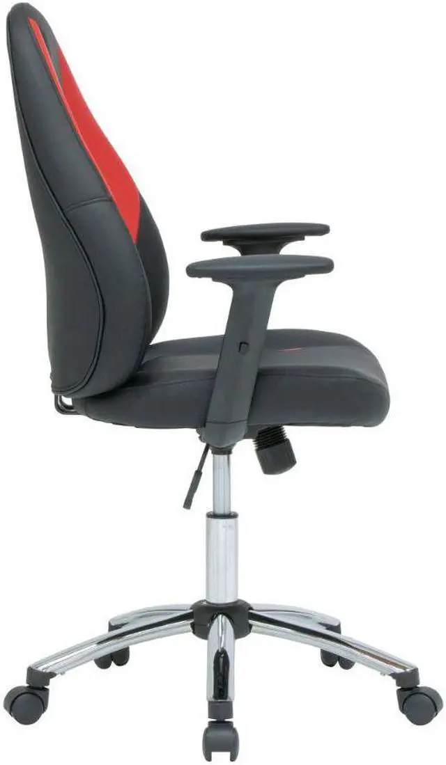 Alt view image 2 of 7 - SD Gaming Contoured, Gamer/Office Chair with Tilt and Height Adjustable Seat, Black and Racing Red PU