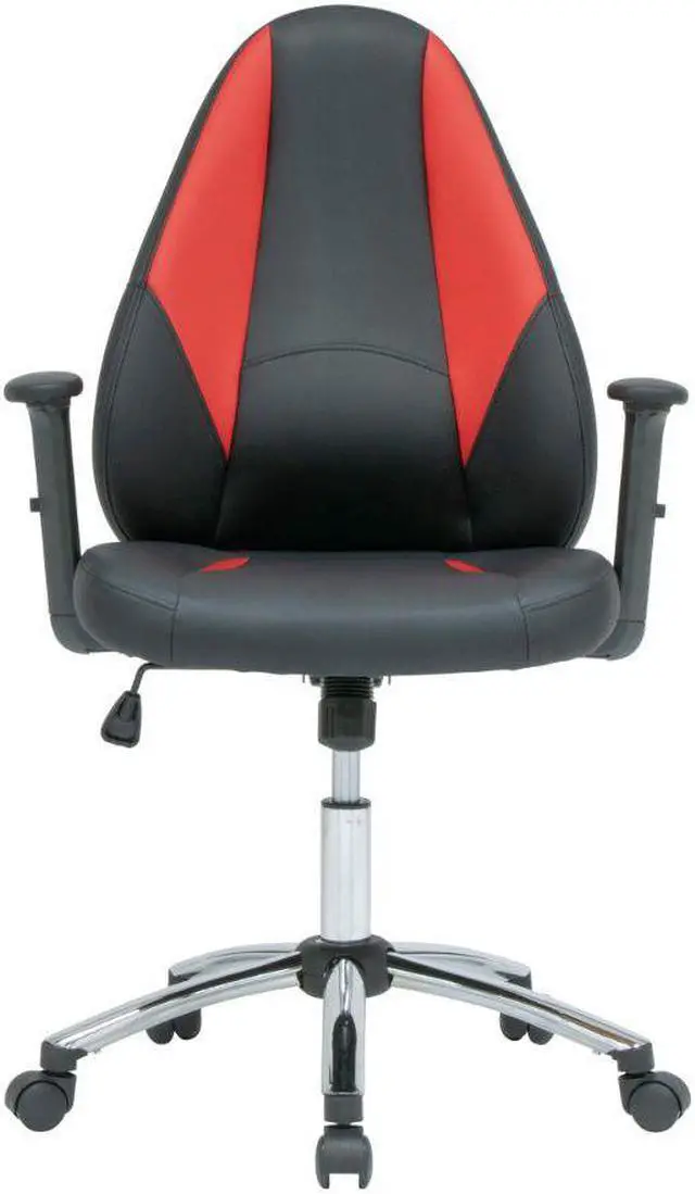 Main image of SD Gaming Contoured, Gamer/Office Chair with Tilt and Height Adjustable Seat, Black and Racing Red PU