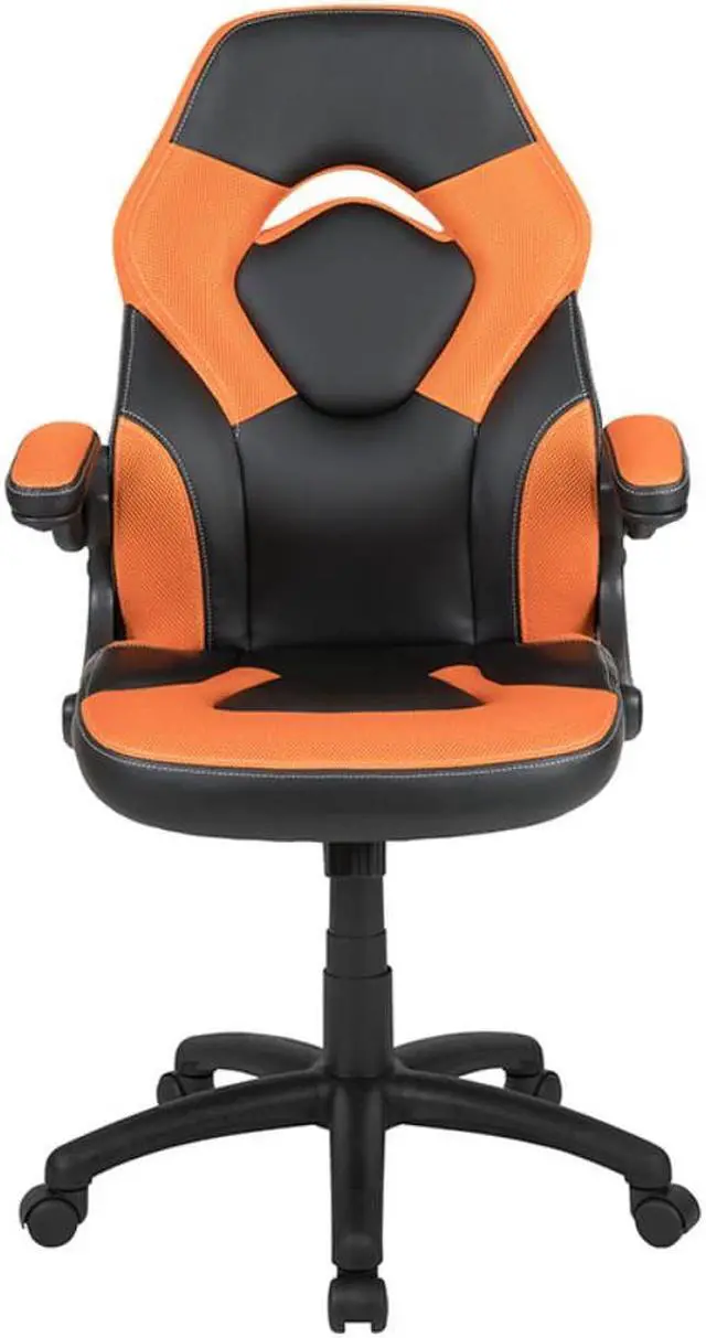 Alt view image 9 of 20 - X10 Gaming Chair Racing Office Ergonomic Computer PC Adjustable Swivel Chair with Flip-up Arms, Orange/Black LeatherSoft