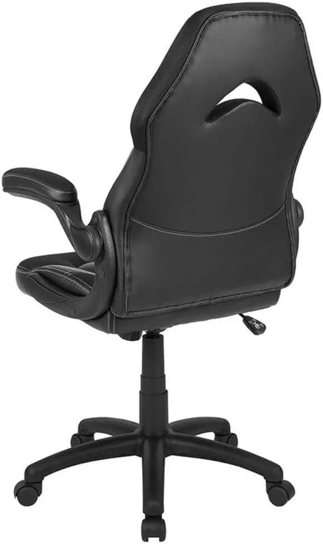 Alt view image 4 of 20 - X10 Gaming Chair Racing Office Ergonomic Computer PC Adjustable Swivel Chair with Flip-up Arms, Black LeatherSoft