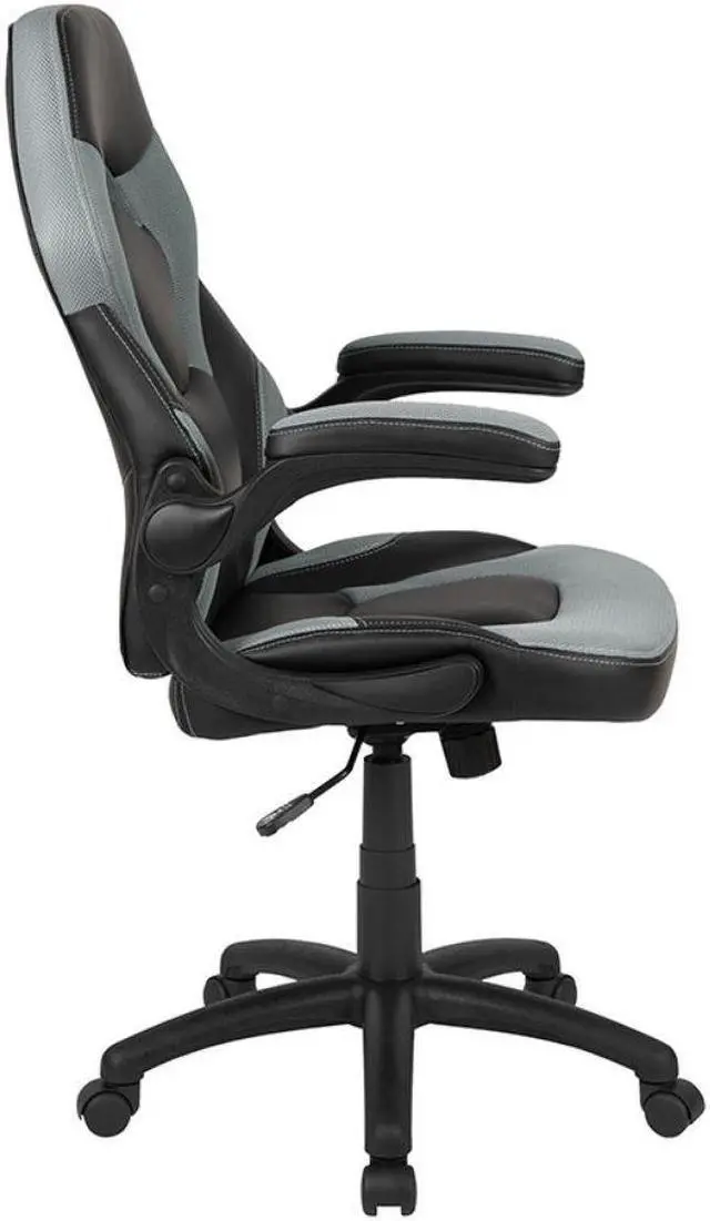 Alt view image 7 of 20 - X10 Gaming Chair Racing Office Ergonomic Computer PC Adjustable Swivel Chair with Flip-up Arms, Gray/Black LeatherSoft