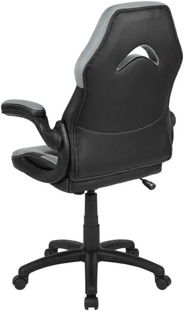 Alt view image 8 of 20 - X10 Gaming Chair Racing Office Ergonomic Computer PC Adjustable Swivel Chair with Flip-up Arms, Gray/Black LeatherSoft