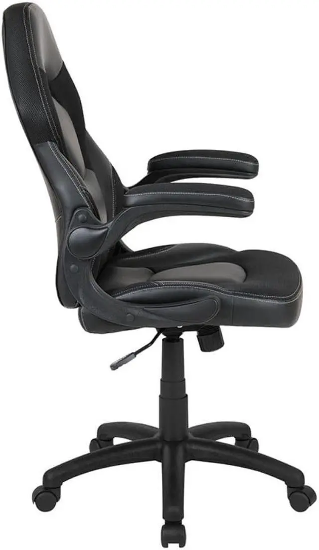 Alt view image 3 of 20 - X10 Gaming Chair Racing Office Ergonomic Computer PC Adjustable Swivel Chair with Flip-up Arms, Black LeatherSoft