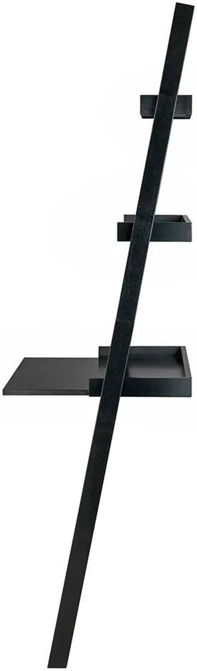 Alt view image 4 of 14 - Winsome Wood 29323 Bellamy Leaning Desk with 2 Shelves, Black