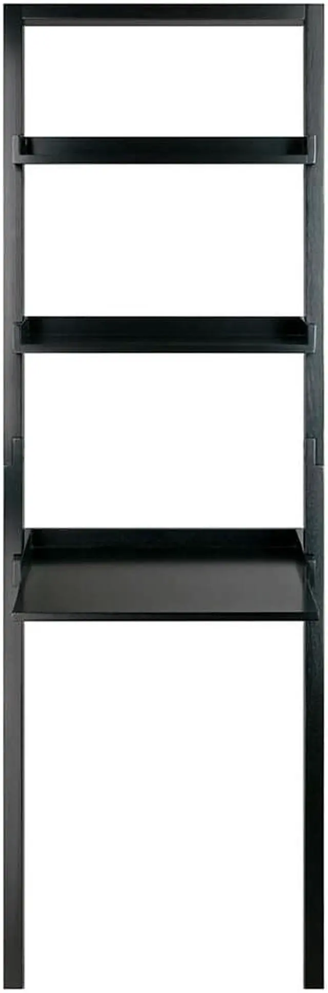 Alt view image 3 of 14 - Winsome Wood 29323 Bellamy Leaning Desk with 2 Shelves, Black