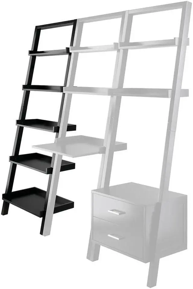 Alt view image 9 of 20 - Winsome Wood 29553 Bellamy Leaning Shelf, Black