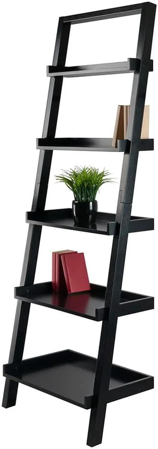 Alt view image 7 of 20 - Winsome Wood 29553 Bellamy Leaning Shelf, Black