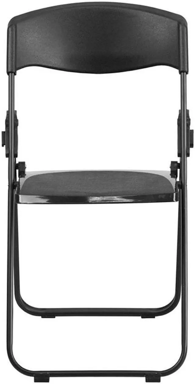 Alt view image 10 of 20 - 2 Pk. HERCULES Series 880 lb. Capacity Heavy Duty Black Plastic Folding Chair with Built-in Ganging Brackets