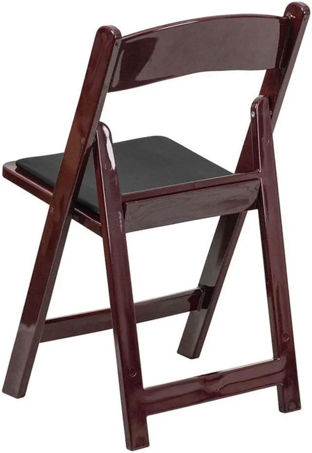 Alt view image 8 of 20 - 2 Pack HERCULES Series 1000 lb. Capacity Red Mahogany Resin Folding Chair with Black Vinyl Padded Seat