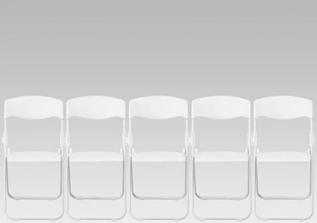 Alt view image 14 of 20 - 2 Pk. HERCULES Series 880 lb. Capacity Heavy Duty White Plastic Folding Chair with Built-in Ganging Brackets